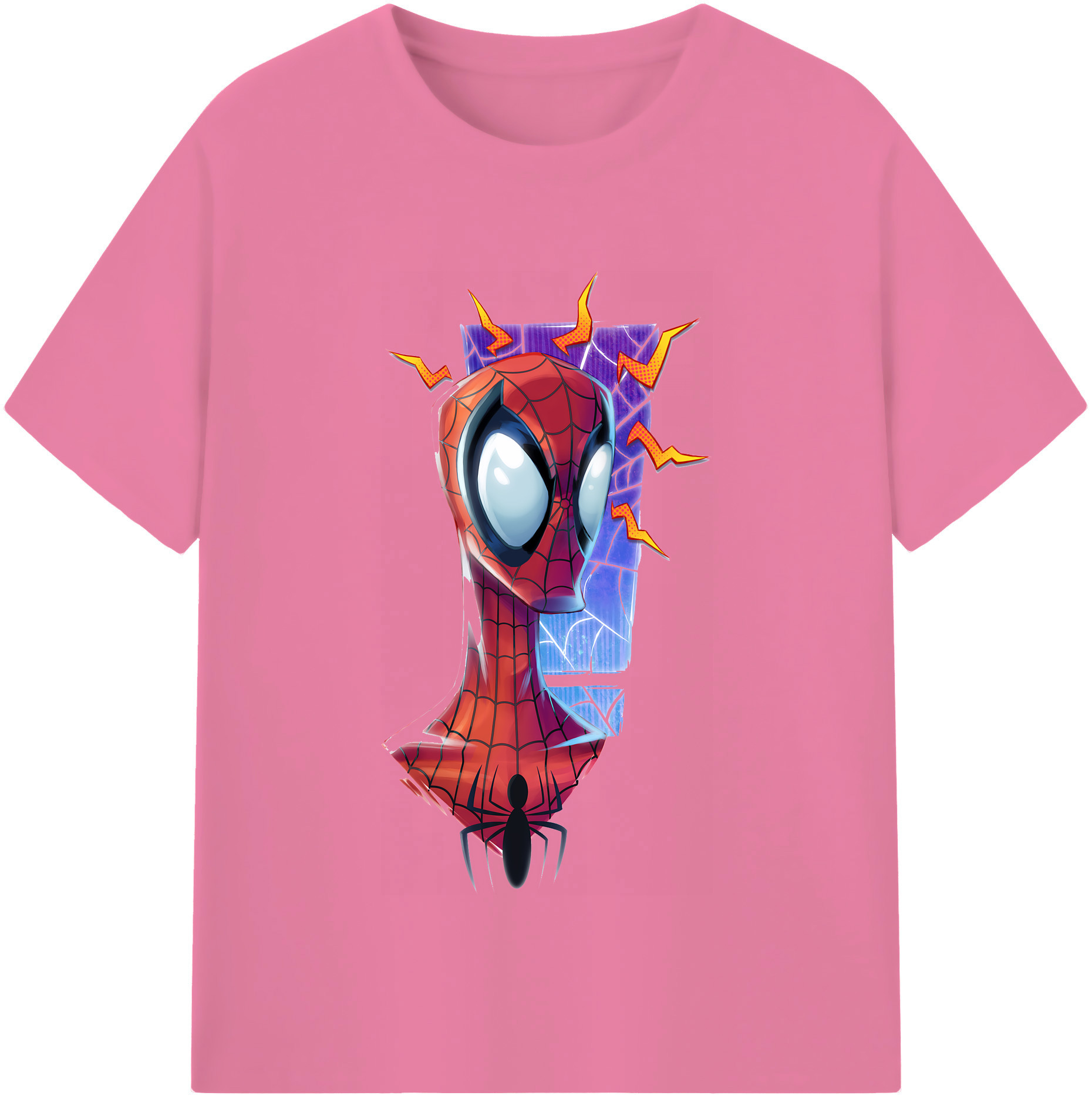 （画像用） Spider Man スパイダーマン 綿100％半袖Tシャツ（フロントプリント）